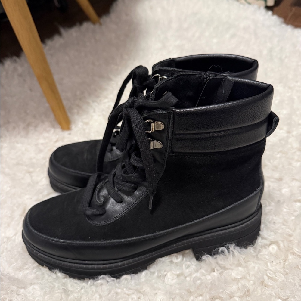 465. 🇪🇸 Avellini Black Women's Lace-Up Boots